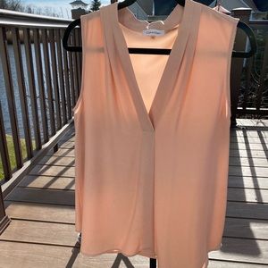 Blush/pink Calvin Klein single pleat blouse